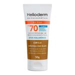 protetor solar facial helioderm fps70 ativo hialurônico cor 5.0 50g