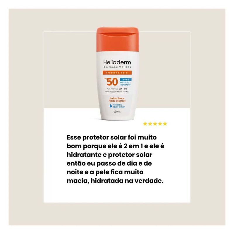 kit protetor solar corporal helioderm fps50 200ml+120ml