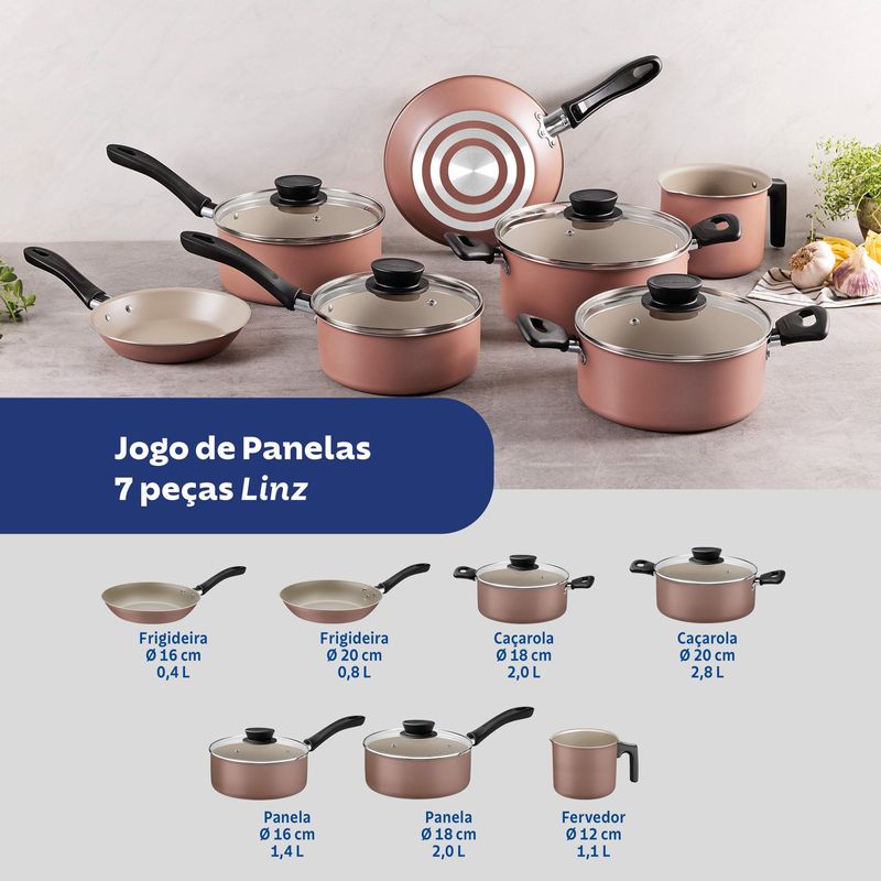 jogo de panelas tramontina 7 peças linz 28299306