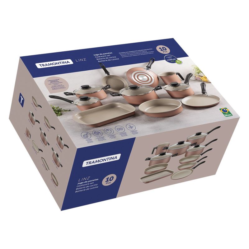 jogo de panelas tramontina 10 peças linz 28299307