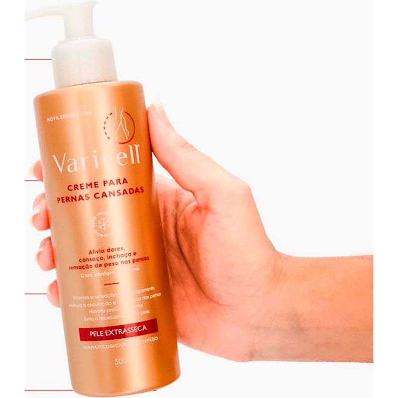 creme para pernas cansadas varicell pele áspera e extrasseca 300g