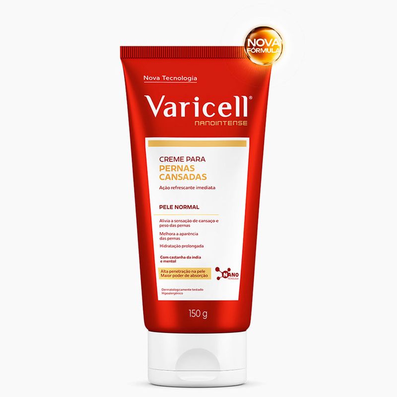 creme para pernas cansadas varicell nanointense pele normal 150g
