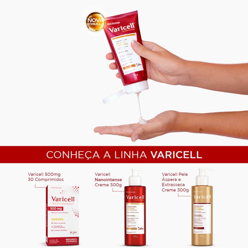 creme para pernas cansadas varicell nanointense pele normal 150g