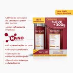 kit varicell creme para pernas cansadas pele normal 300g + refil 300g fqm