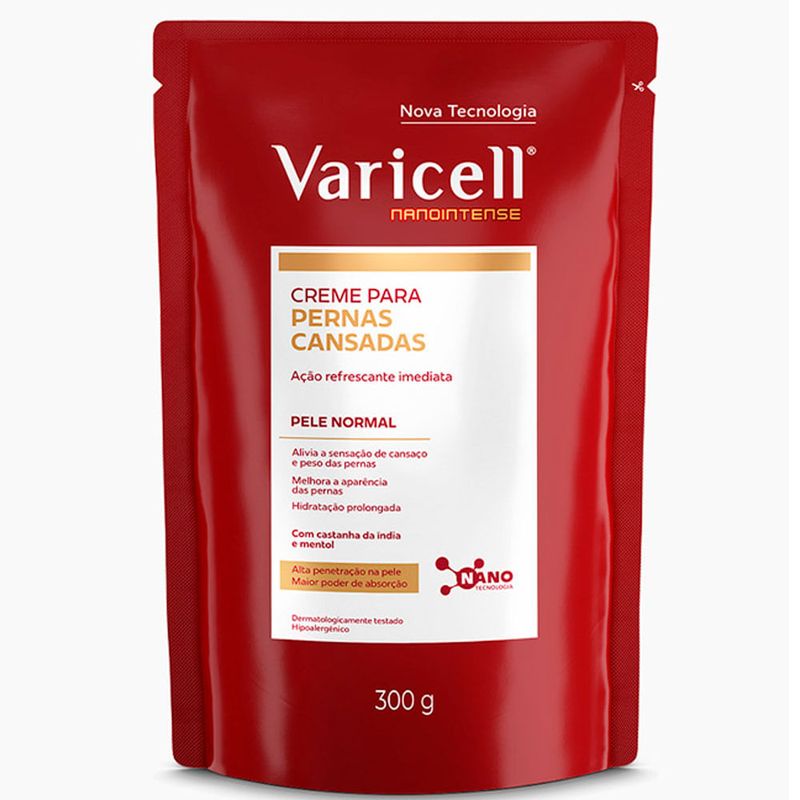 creme para pernas cansadas varicell nanointense refil 300g