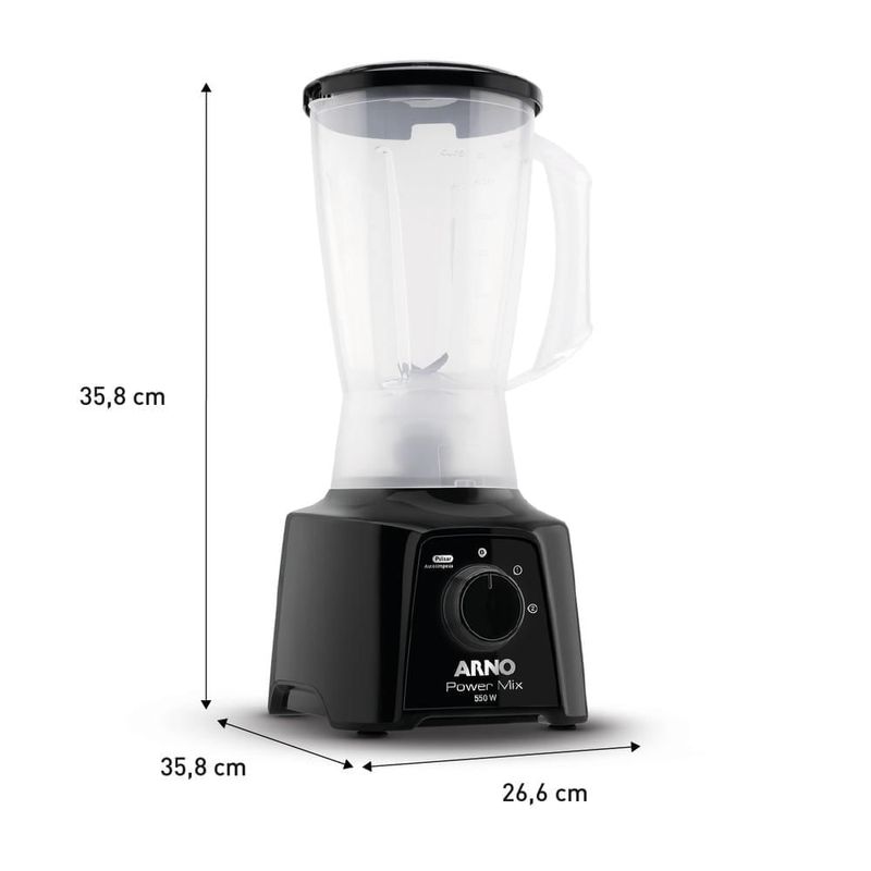 liquidificador arno power mix 2l 550w 127v preto