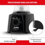 liquidificador arno power mix 2l 550w 127v preto