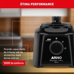 liquidificador arno power mix 2l 550w 127v preto