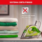 ferro de passar a vapor arno ecogliss 1200w, 127v verde - fec1