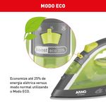 ferro de passar a vapor arno ecogliss 1200w, 127v verde - fec1