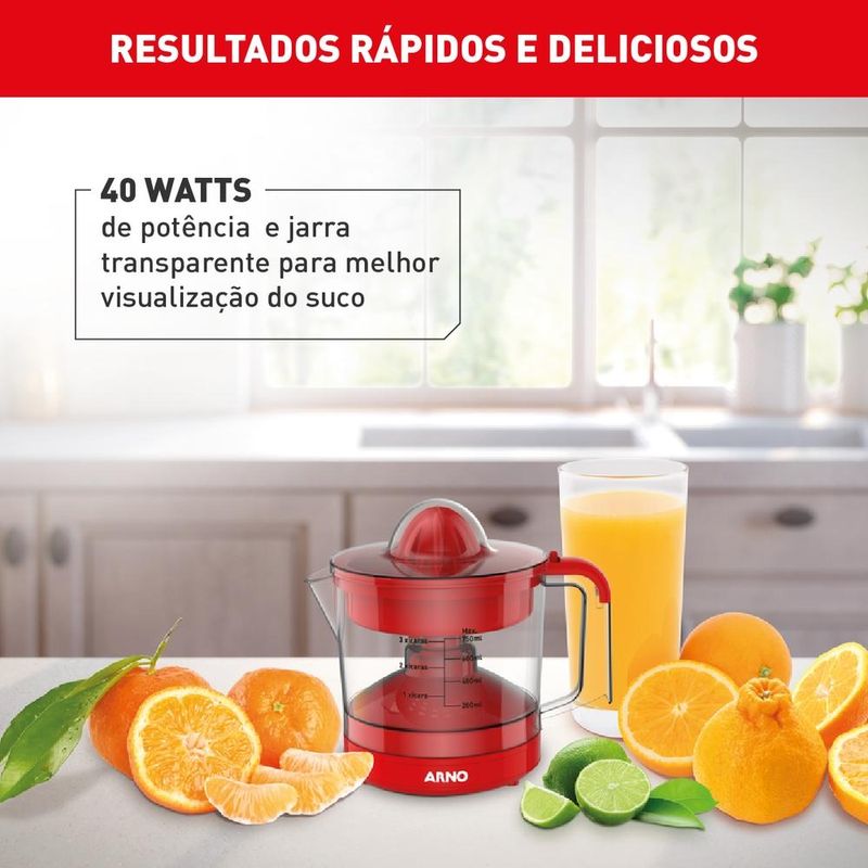 espremedor de frutas suco express 0,75l vermelho arno cp32