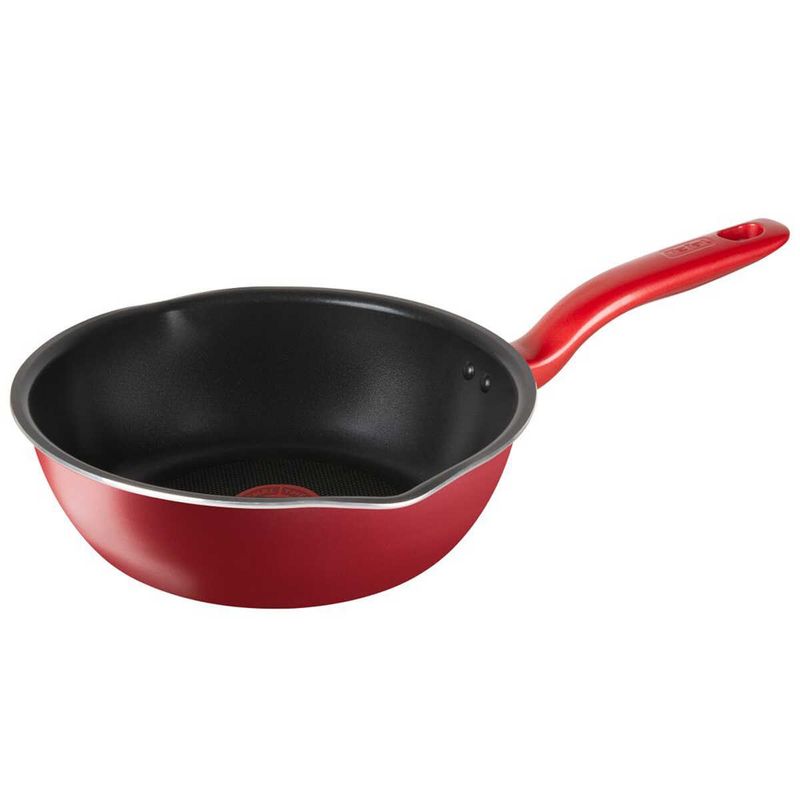 frigideira wok tefal com indução só chef 28cm vermelho