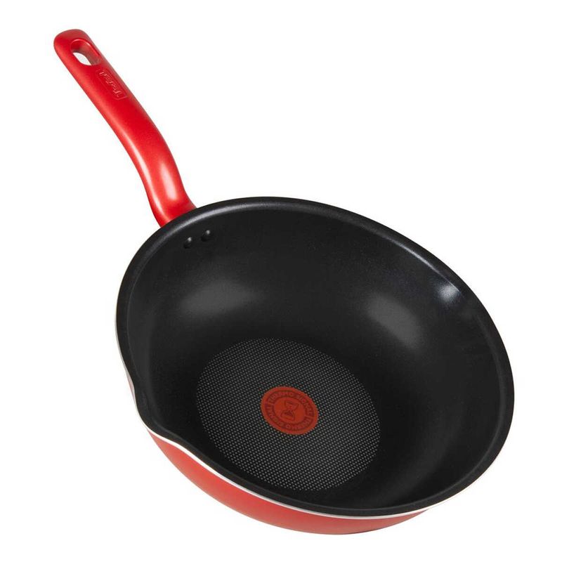 frigideira wok tefal com indução só chef 28cm vermelho