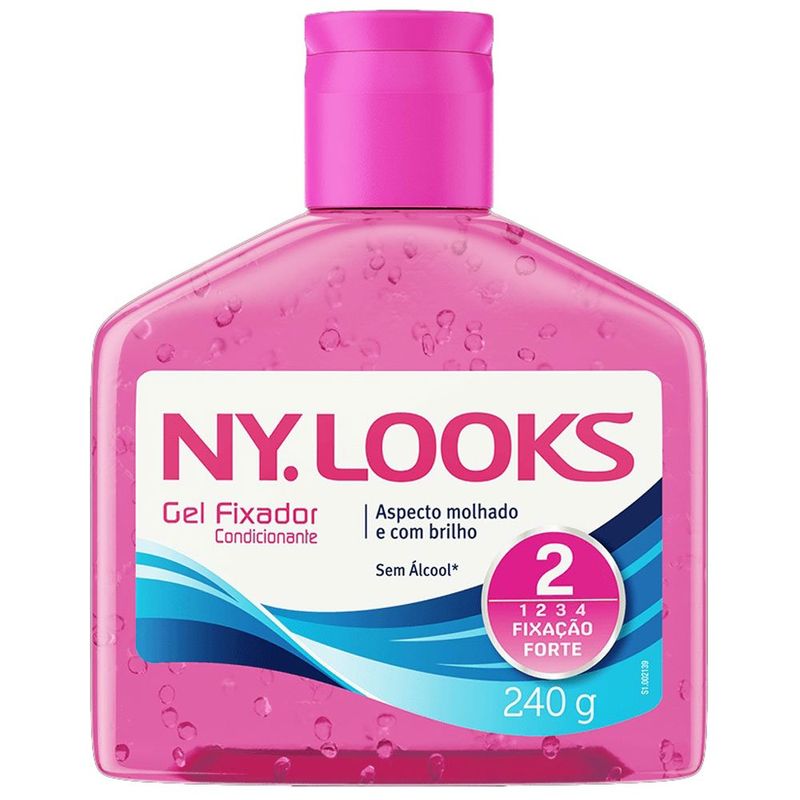 gel fixador nylooks 2 forte rosa 240g