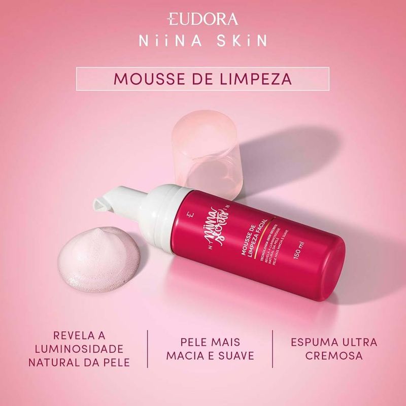 mousse de limpeza facial niina secrets by eudora 150ml