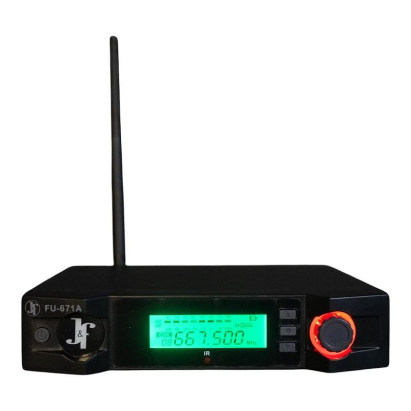 microfone j&f sem fio uhf painel digital fu-671a (mp)