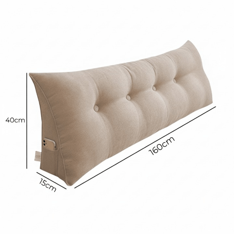 almofada de cabeceira para cama casal xinpan bege 160x40x15cm t-bi