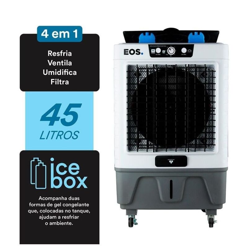 climatizador de ar eos profissional 45 litros 3 velocidades 127v ice box (mp)