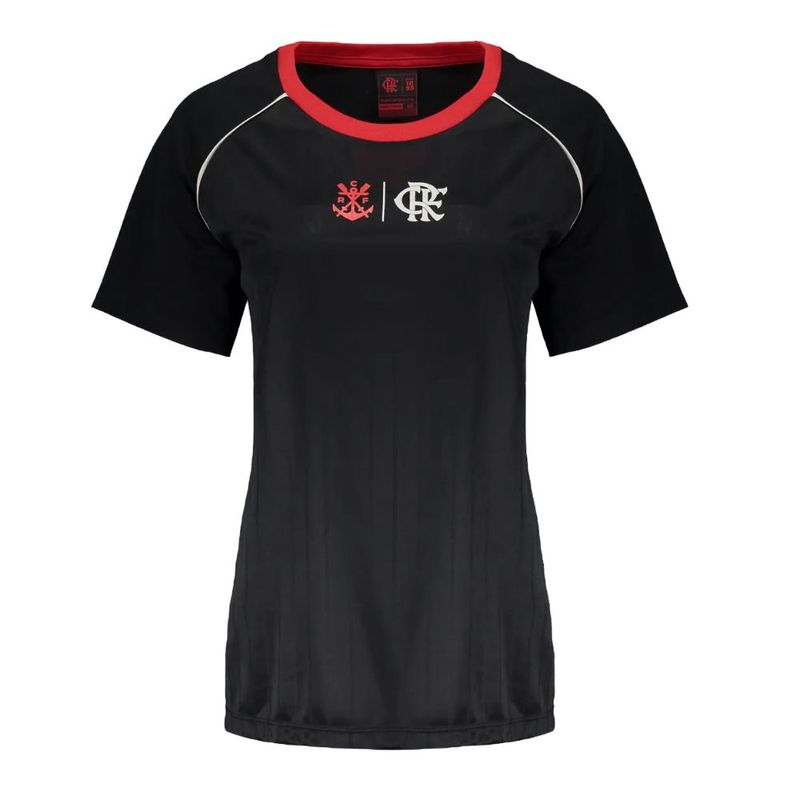 camisa feminina flamengo gg braziline disparar preto (mp)