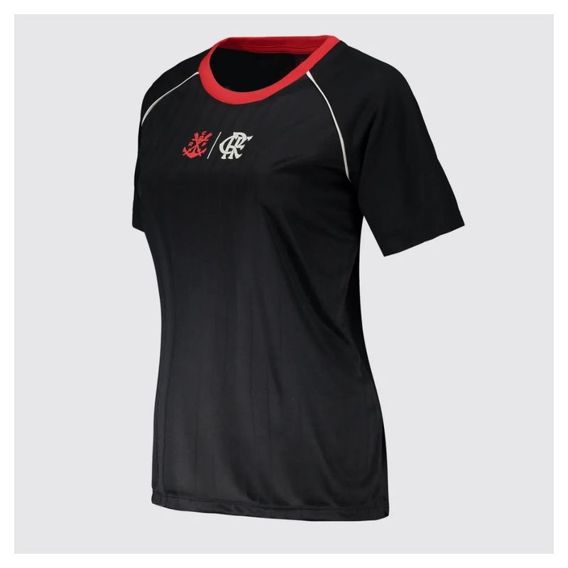 camisa feminina flamengo gg braziline disparar preto (mp)