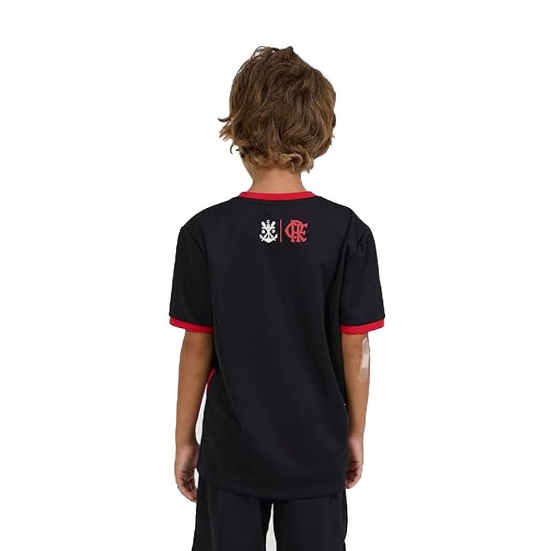 camisa juvenil flamengo 14 anos braziline emoção vermelho e preto (mp)