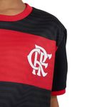 camisa juvenil flamengo 14 anos braziline emoção vermelho e preto (mp)
