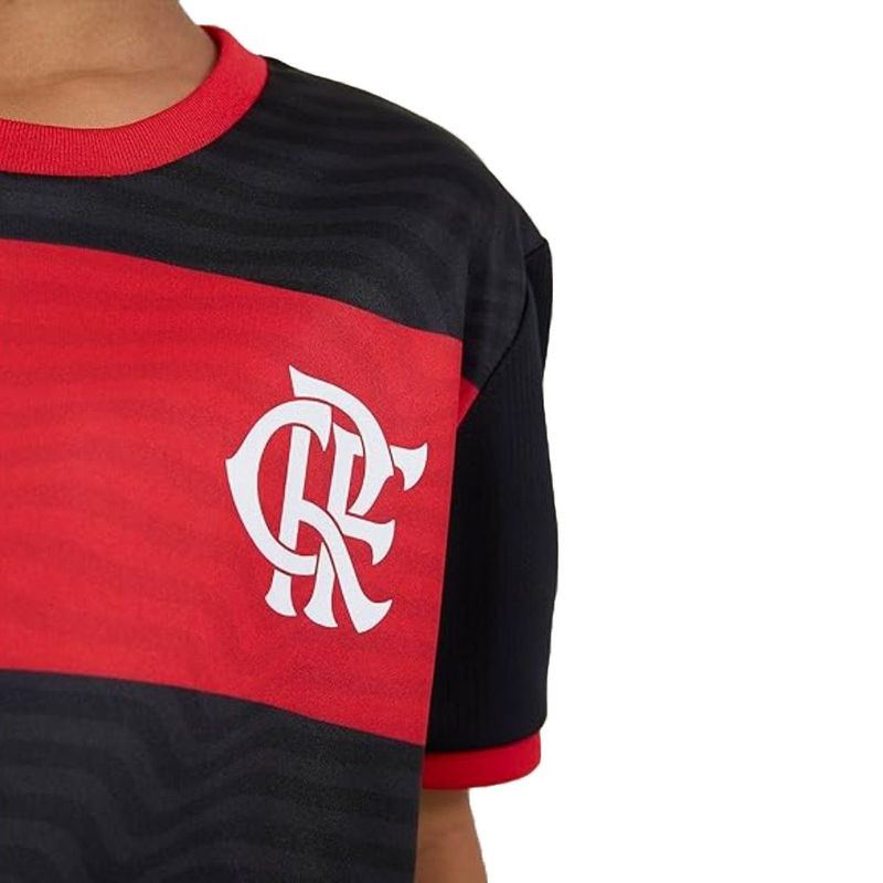 camisa juvenil flamengo 14 anos braziline emoção vermelho e preto (mp)