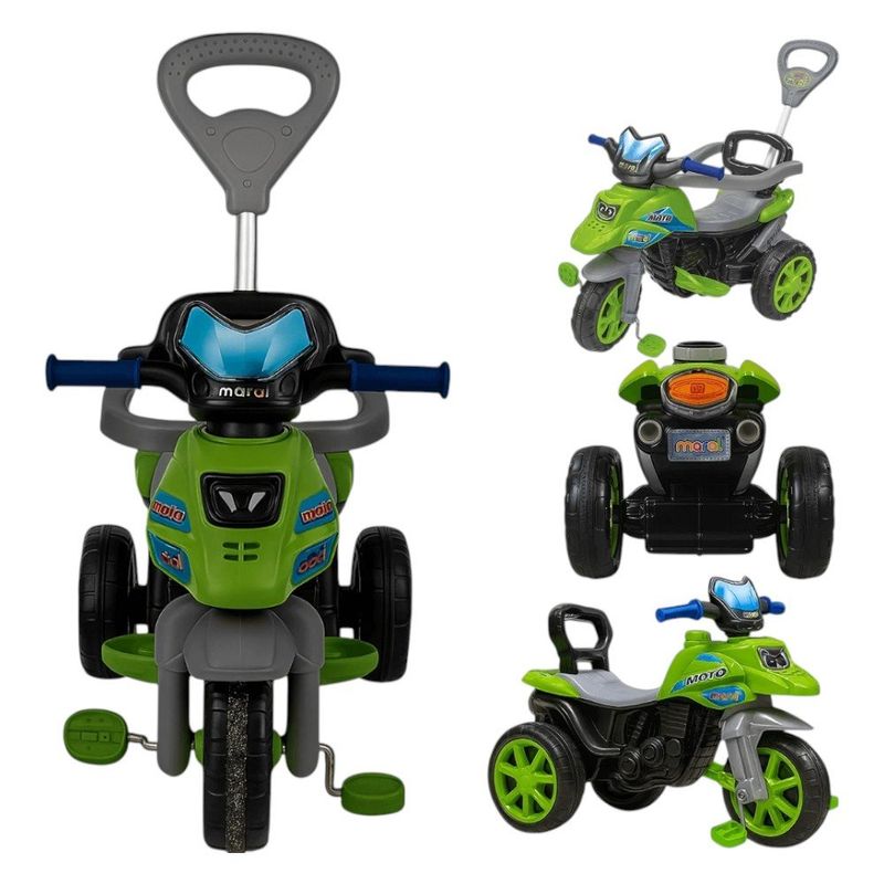 triciclo infantil maral moto trail verde (mp)
