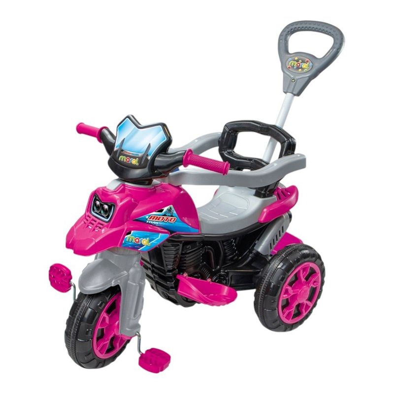 triciclo infantil maral moto trail rosa (mp)
