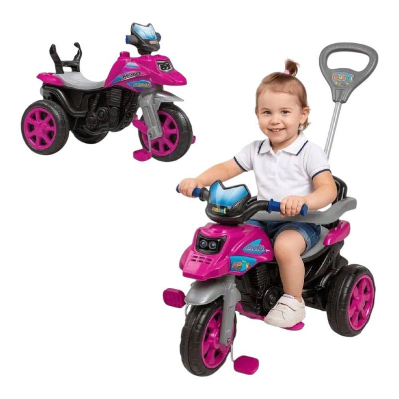 triciclo infantil maral moto trail rosa (mp)