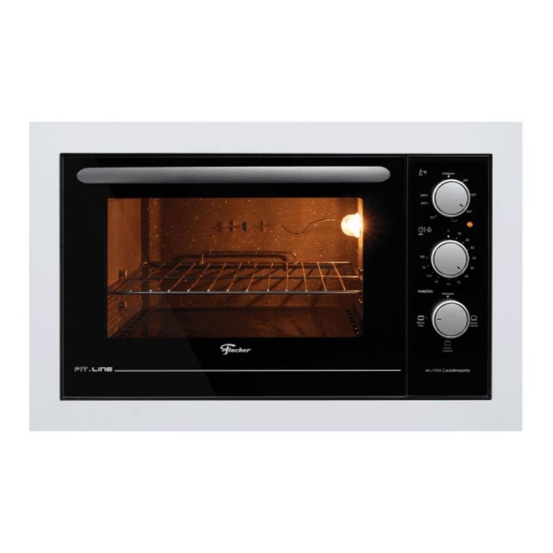 forno elétrico fischer embutir fit line 48l 127v branco (mp)