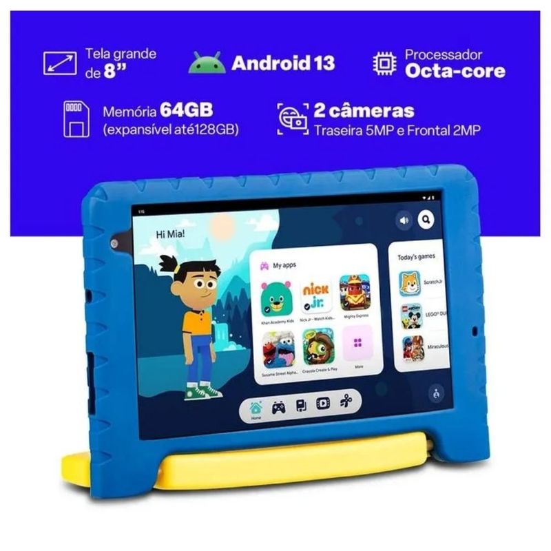 tablet infantil multi patrulha canina 8" 6gb 64gb nb440 (mp)