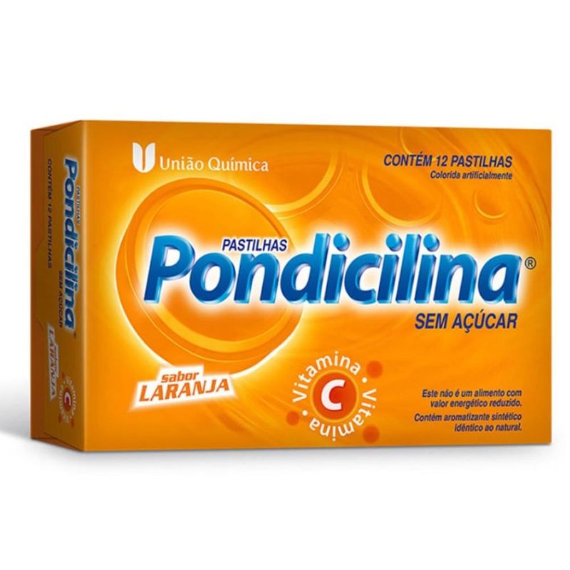 pondicilina vitamina c 12 pastilhas sabor laranja união química