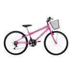 bicicleta free action donna aro 24 18v rosa (mp)