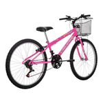 bicicleta free action donna aro 24 18v rosa (mp)