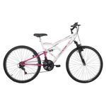 bicicleta free action fa240 aro 26 18v branco e rosa (mp)