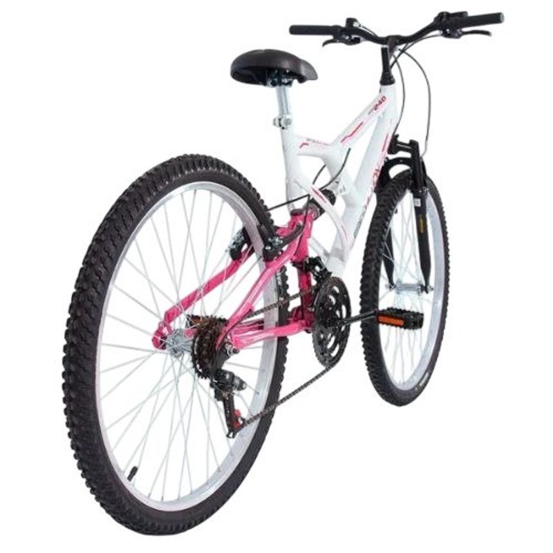 bicicleta free action fa240 aro 26 18v branco e rosa (mp)