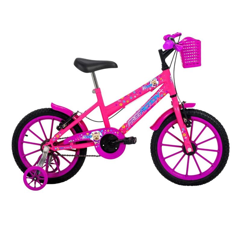 Bicicleta Free Action Kiss Aro 16 Rosa Chiclete (MP)