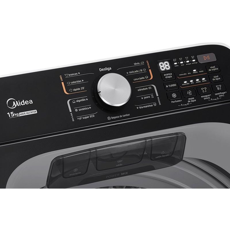 lavadora midea wave agitador 15kg branco ma512w150a/wk04