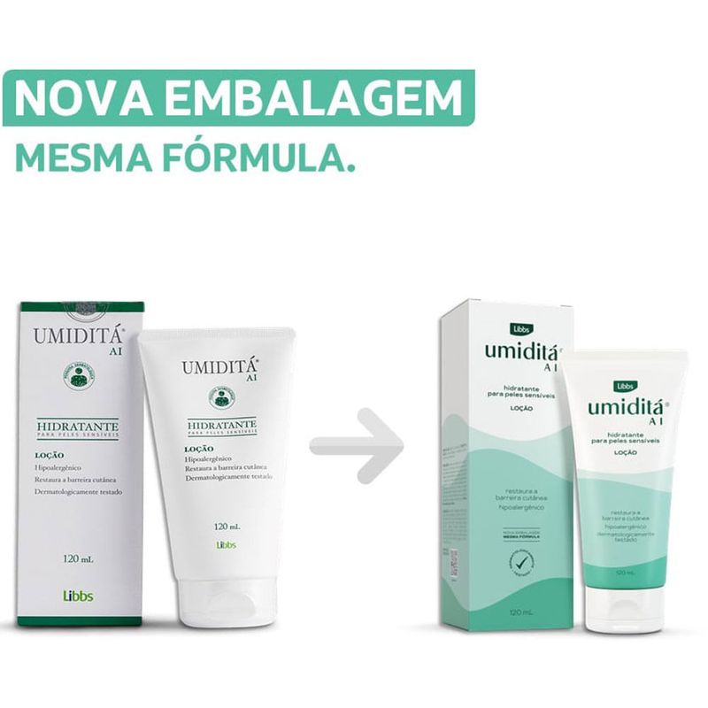 hidratante corporal umiditá ai para peles sensíveis 120ml