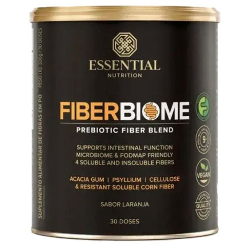 fiber biome essential nutrition sabor laranja 300g