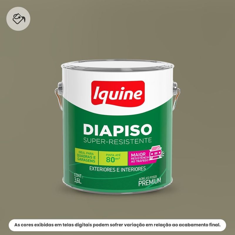 tinta acrílica piso iquine premium fosco 3,6 litros diapiso concreto (mp)