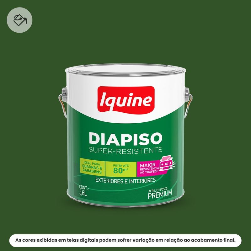 tinta acrílica piso iquine premium diatex fosco 3,6 litros verde folha (mp)