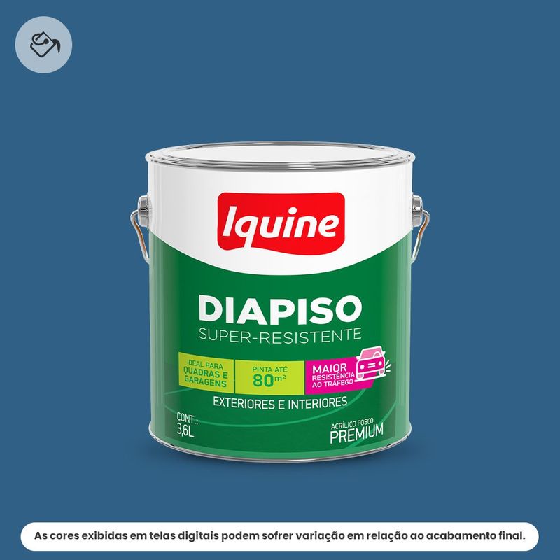 tinta acrílica piso iquine premium fosco 3,6 litros diapiso azul profundo (mp)