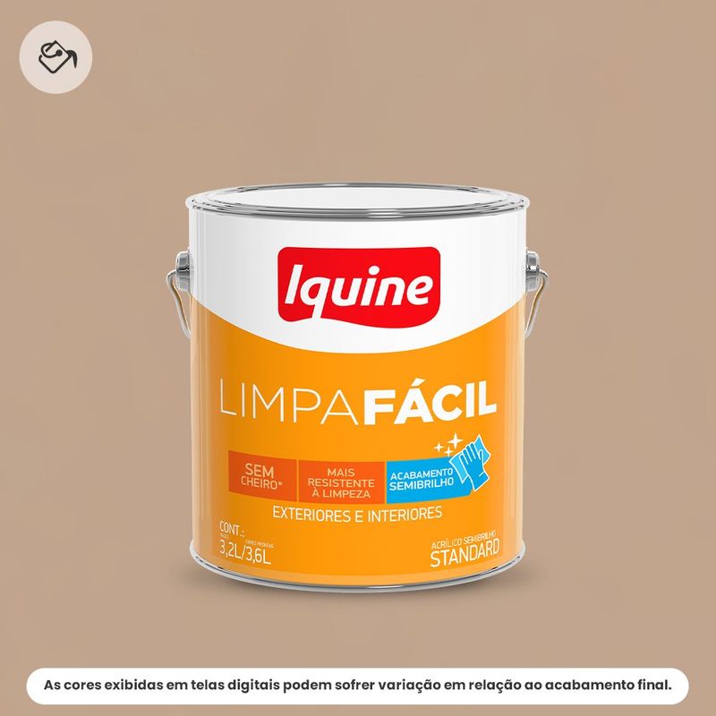 tinta acrílica iquine standard semibrilho 3,2l limpa fácil 1939 pindorama (mp)