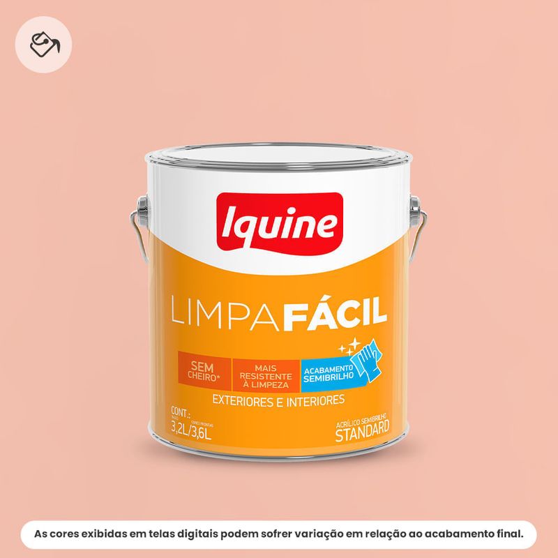 tinta acrílica standard iquine semibrilho 3,2l limpa fácil 1041 bonito (mp)