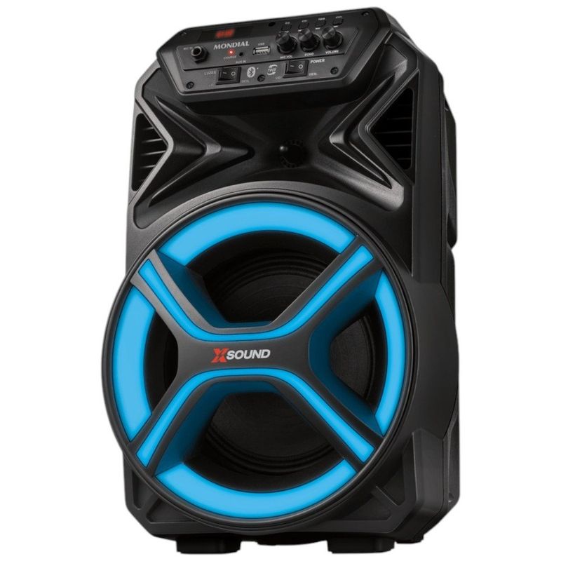 caixa de som bluetooth mondial xsound 400w preto cm-400-l