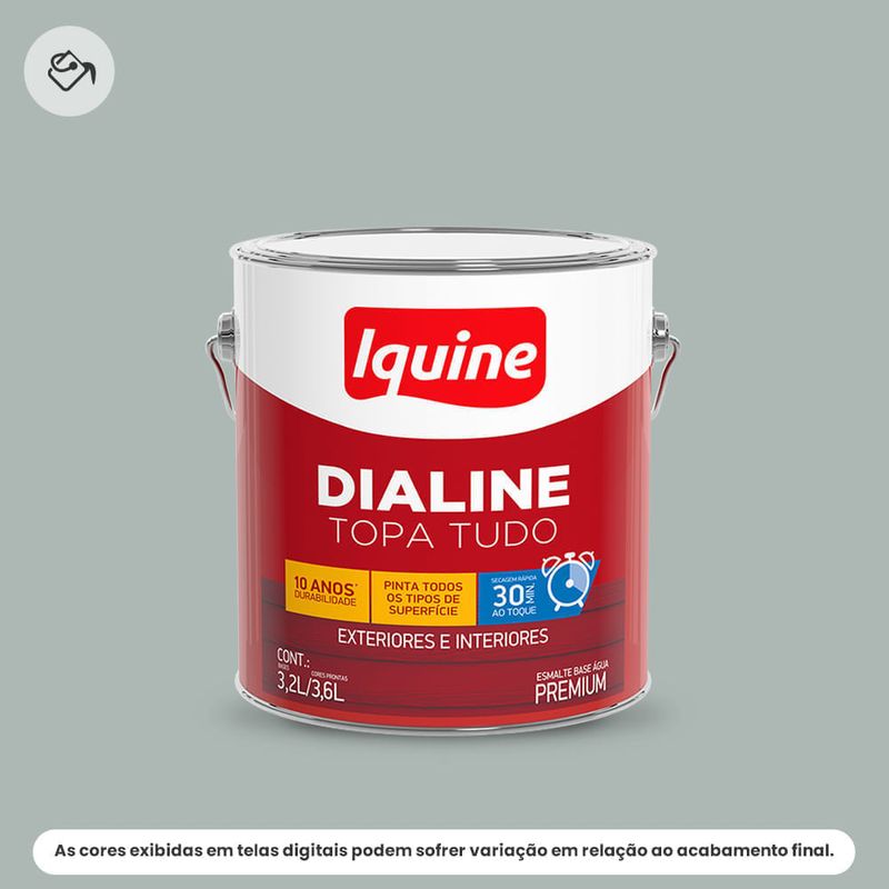 tinta esmalte iquine a base dagua premium alto brilho 3,2l dialine topa tudo 006 platina (mp)