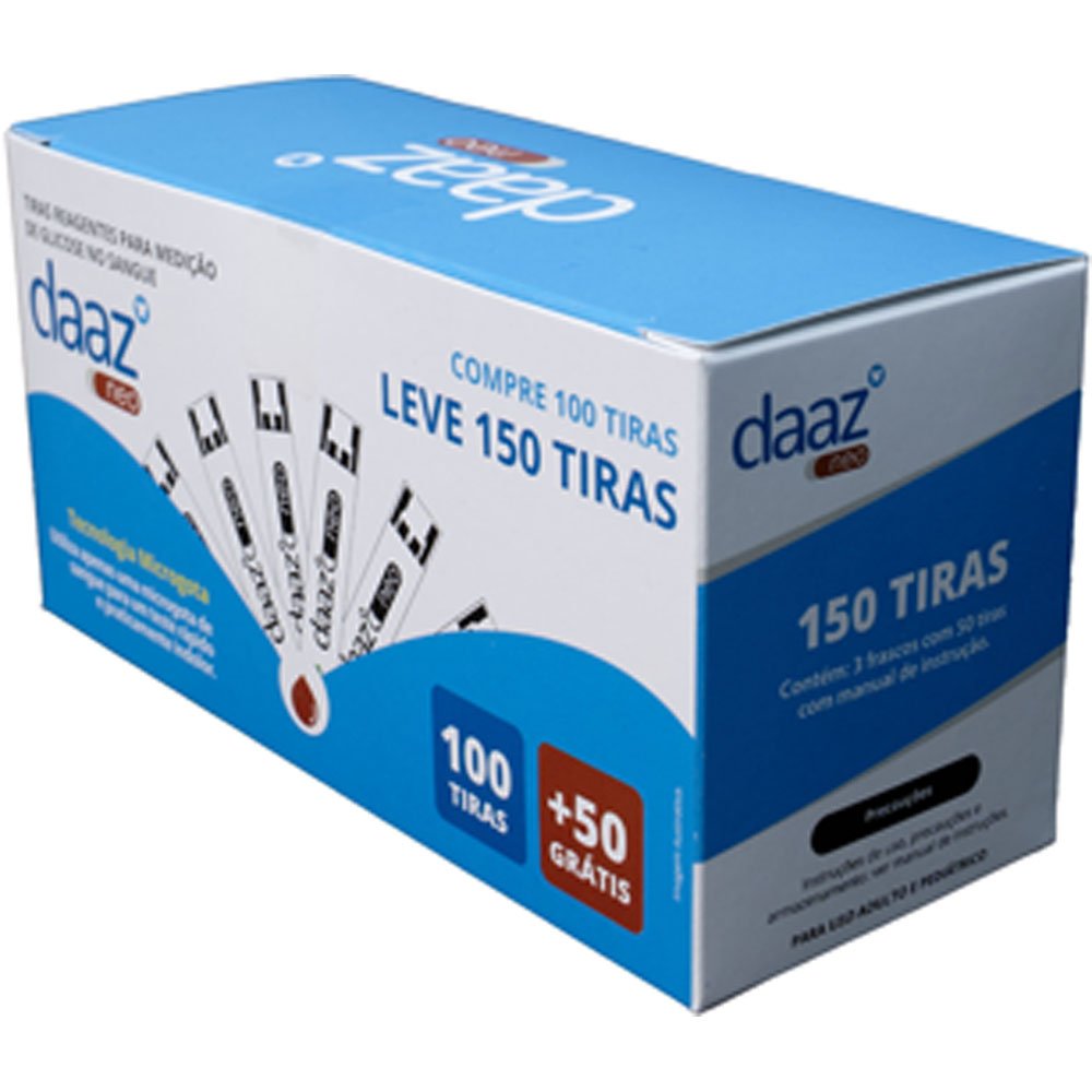 Tiras Reagentes Medição Glicose Daaz Neo 150