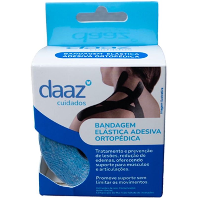 bandagem elástica adesiva ortopédica daaz azul